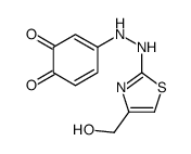 4-[2-[4-(hydroxymethyl)-1,3-thiazol-2-yl]hydrazinyl]cyclohexa-3,5-diene-1,2-dione Structure