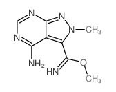 7-(methoxycarbonimidoyl)-8-methyl-2,4,8,9-tetrazabicyclo[4.3.0]nona-2,4,6,9-tetraen-5-amine结构式