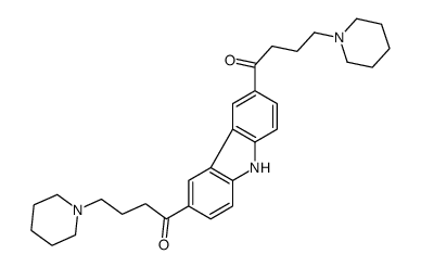 4-piperidin-1-yl-1-[6-(4-piperidin-1-ylbutanoyl)-9H-carbazol-3-yl]butan-1-one Structure