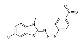 6-chloro-3-methyl-2-((Z)-(4-nitrophenyl)triaz-2-en-1-ylidene)-2,3-dihydrobenzo[d]thiazole结构式