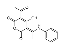 (5Z)-3-acetyl-5-(1-anilinoethylidene)-4-hydroxypyran-2,6-dione Structure