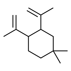 1,1-Dimethyl-3,4-bis(1-methylethenyl)cyclohexane结构式