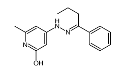 6-methyl-4-[2-(1-phenylbutylidene)hydrazinyl]-1H-pyridin-2-one结构式