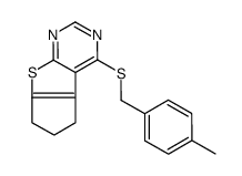 1-[(4-methylphenyl)methylsulfanyl]-7,8-dihydro-6H-cyclopenta[2,3]thieno[2,4-d]pyrimidine结构式