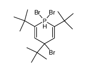 1,1,4-Tribromo-2,4,6-tri-tert-butyl-1,4-dihydro-1λ5-phosphinine结构式