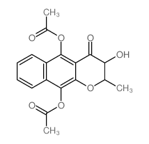 4H-Naphtho[2,3-b]pyran-4-one,5,10-bis(acetyloxy)-2,3-dihydro-3-hydroxy-2-methyl-, trans- (9CI) structure