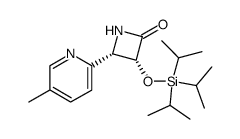 (3R,4S)-4-(5-methyl-2-pyridyl)-3-triisopropylsilyloxy-2-azetidinone结构式