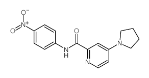 N-(4-nitrophenyl)-4-pyrrolidin-1-yl-pyridine-2-carboxamide结构式