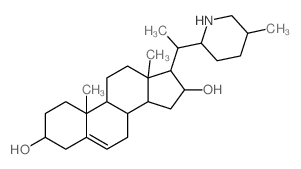 10,13-dimethyl-17-[1-(5-methyl-2-piperidyl)ethyl]-2,3,4,7,8,9,11,12,14,15,16,17-dodecahydro-1H-cyclopenta[a]phenanthrene-3,16-diol结构式