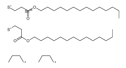 tetradecyl 5,5-dibutyl-9-oxo-10-oxa-4,6-dithia-5-stannatetracosanoate structure