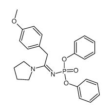 [2-(4-Methoxy-phenyl)-1-pyrrolidin-1-yl-eth-(Z)-ylidene]-phosphoramidic acid diphenyl ester结构式