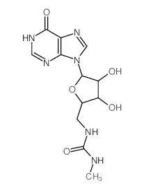 1-[[3,4-dihydroxy-5-(6-oxo-3H-purin-9-yl)oxolan-2-yl]methyl]-3-methyl-urea结构式