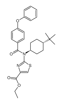 2-[(4-tert-Butyl-cyclohexyl)-(4-phenoxy-benzoyl)-amino]-thiazole-4-carboxylic acid ethyl ester Structure