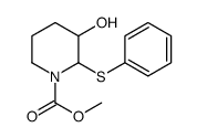 methyl 3-hydroxy-2-phenylsulfanylpiperidine-1-carboxylate结构式