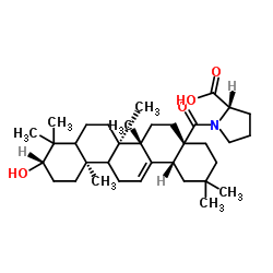 N-[(3beta)-3-Hydroxy-28-oxoolean-12-en-28-yl]-L-proline Structure