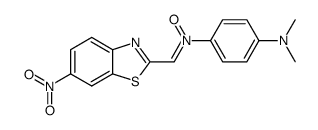 N,N-dimethyl-N'-(6-nitro-benzothiazol-2-ylmethylene)-benzene-1,4-diamine N'-oxide Structure