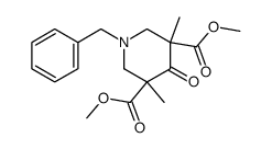 dimethyl 1-benzyl-3,5-dimethyl-4-oxopiperidine-3,5-dicarboxylate Structure