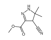 methyl 4-cyano-5,5-dimethyl-4,5-dihydro-1H-pyrazole-3-carboxylate结构式