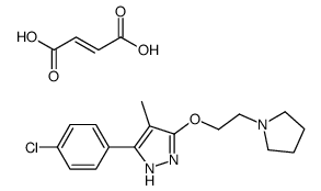 (E)-but-2-enedioic acid,5-(4-chlorophenyl)-4-methyl-3-(2-pyrrolidin-1-ylethoxy)-1H-pyrazole结构式