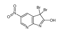 3,3-二溴-5-硝基-1H-吡咯并[2,3-b]吡啶-2(3H)-酮结构式