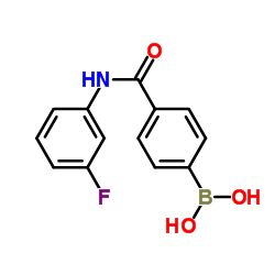 {4-[(3-Fluorophenyl)carbamoyl]phenyl}boronic acid structure