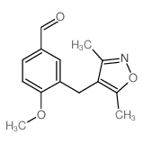 3-[(3,5-DIMETHYLISOXAZOL-4-YL)METHYL]-4-METHOXYBENZALDEHYDE结构式