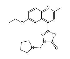 5-(6-Ethoxy-2-methyl-quinolin-4-yl)-3-pyrrolidin-1-ylmethyl-3H-[1,3,4]oxadiazol-2-one结构式