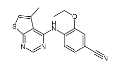 3-ethoxy-4-[(5-methylthieno[2,3-d]pyrimidin-4-yl)amino]benzonitrile Structure