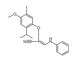 2-Propenenitrile, 2-[5-iodo-4-methoxy-2-(1-methylethyl)phenoxy]-3-(phenylamino)结构式