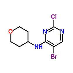 5-Bromo-2-chloro-N-(tetrahydro-2H-pyran-4-yl)-4-pyrimidinamine结构式