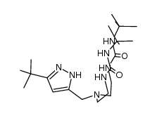 3-(bis[(N'-tert-butylureaylato)-N-ethyl]aminatomethyl)-5-tert-butyl-1H-pyrazole结构式