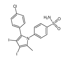 4-(2-(4-chloro-phenyl)-3.4-diiodo-5-methyl-pyrrol-1-yl)-benzenesulfonamide结构式