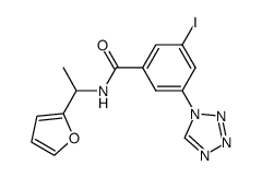 N-(1-furan-2-yl-ethyl)-3-iodo-5-tetrazol-1-yl-benzamide Structure