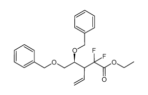 ethyl 3-((S)-1,2-bis(benzyloxy)ethyl)-2,2-difluoropent-4-enoate结构式