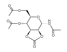 1,4,6-Tri-O-acetyl-2,3-O-carbonyl-αβ-D-mannose结构式