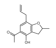 5-acetyl-7-allyl-4-hydroxy-2-methyl-(2,3-dihydro)-benzofuran Structure