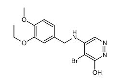 5-bromo-4-[(3-ethoxy-4-methoxyphenyl)methylamino]-1H-pyridazin-6-one structure