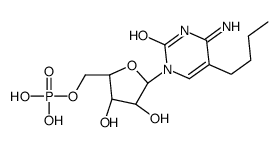 [(2R,3S,4R,5R)-5-(4-amino-5-butyl-2-oxopyrimidin-1-yl)-3,4-dihydroxyoxolan-2-yl]methyl dihydrogen phosphate结构式