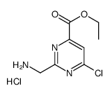 ethyl 2-(aminomethyl)-6-chloropyrimidine-4-carboxylate,hydrochloride结构式