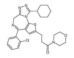 3-(4-(2-Chlorophenyl)-9-cyclohexyl-6H-thieno(3,2-f)(1,2,4)triazolo(4,3-a)(1,4)diazepine-2-yl)-1-(4-morpholinyl)-1-propanone结构式