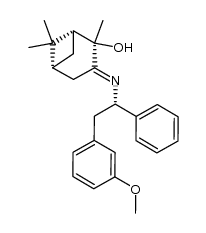 (1R,2R,5R,E)-3-(((S)-2-(3-methoxyphenyl)-1-phenylethyl)imino)-2,6,6-trimethylbicyclo[3.1.1]heptan-2-ol结构式