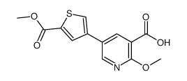 2-methoxy-5-(5-methoxycarbonylthiophen-3-yl)pyridine-3-carboxylic acid Structure
