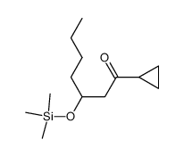 1-cyclopropyl-3-trimethylsilyloxyheptan-1-one结构式