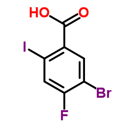 5-Bromo-4-fluoro-2-iodobenzoic acid结构式