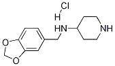 苯并[1,3]二氧杂环戊烯-5-基甲基-哌啶-4-基-胺盐酸盐结构式