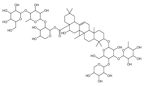[3-[3,4-dihydroxy-6-methyl-5-[3,4,5-trihydroxy-6-(hydroxymethyl)oxan-2-yl]oxyoxan-2-yl]oxy-4,5-dihydroxyoxan-2-yl] 5-hydroxy-10-[3-hydroxy-6-(hydroxymethyl)-4-(3,4,5-trihydroxy-6-methyloxan-2-yl)oxy-5-(3,4,5-trihydroxyoxan-2-yl)oxyoxan-2-yl]oxy-2,2,6a,6b, Structure