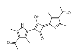 4-(4-acetyl-3,5-dimethylpyrrolium-2-ylidene)-2-(4-acetyl-3,5-dimethylpyrrol-2-yl)-3-oxocyclobut-1-en-1-olate结构式