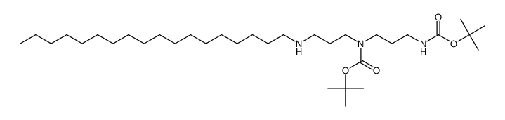 (3-octadecanamino-propyl)(3-tert-butoxycarbonylaminopropyl)carbamic acid tert-butyl ester结构式