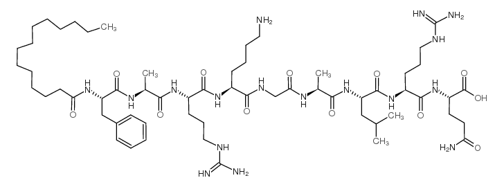 Myristoyl-Phe-Ala-Arg-Lys-Gly-Ala-Leu-Arg-Gln-OH trifluoroacetate salt结构式