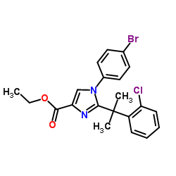 Ethyl 1-(4-bromophenyl)-2-[2-(2-chlorophenyl)-2-propanyl]-1H-imidazole-4-carboxylate Structure